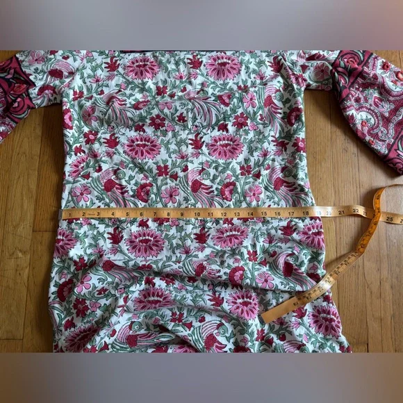 70s Vintage Ramona Rull Bird Print Mirrored Caftan - Picture 8 of 9